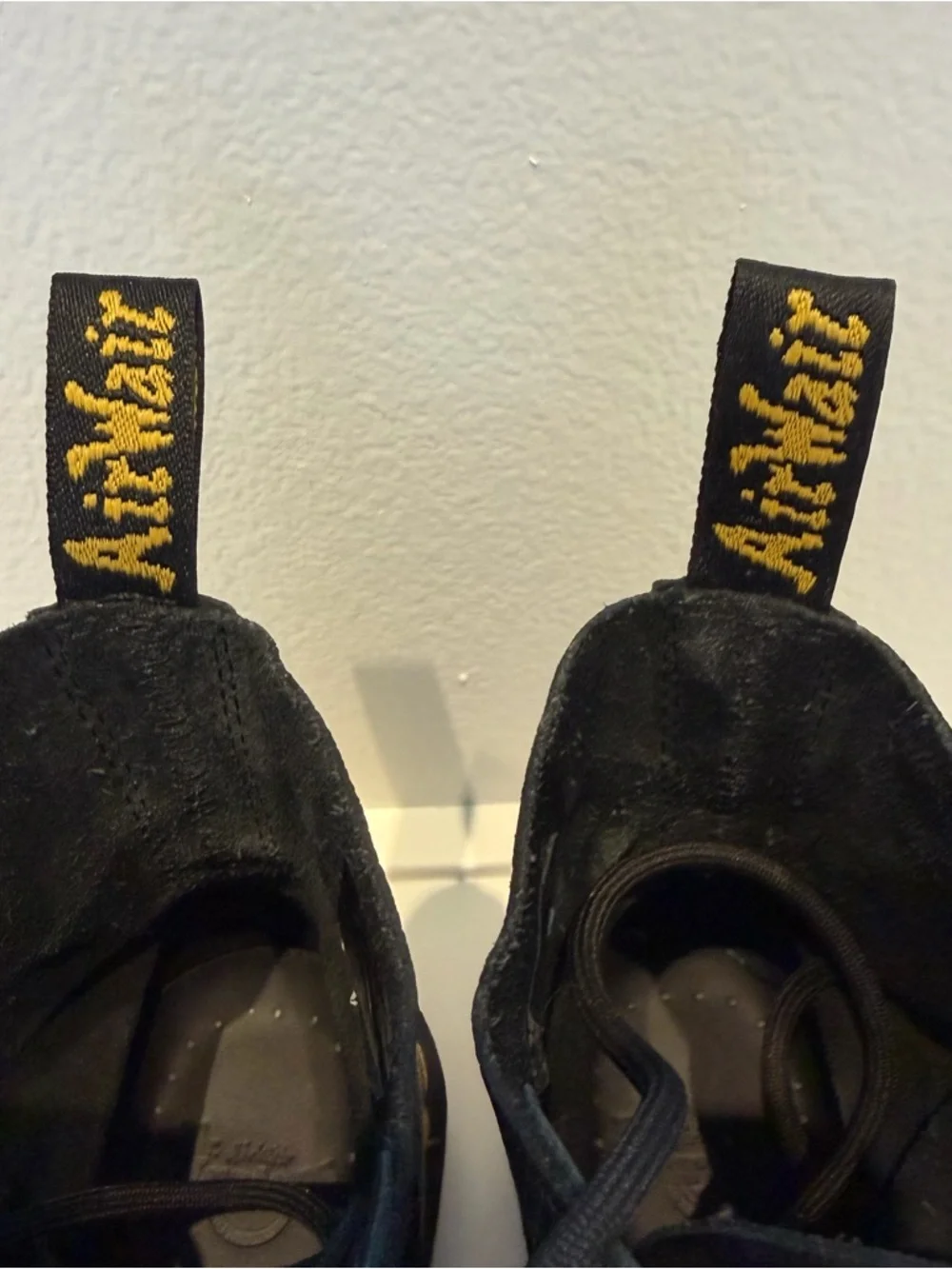 Dr. Martens Inspired Black Leather Combat Boot with Yellow Stitching - Picture 7 of 12